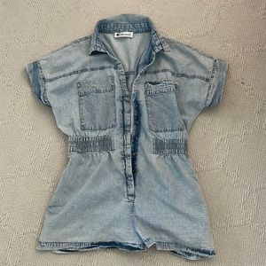 Moonflower soft denim romper
